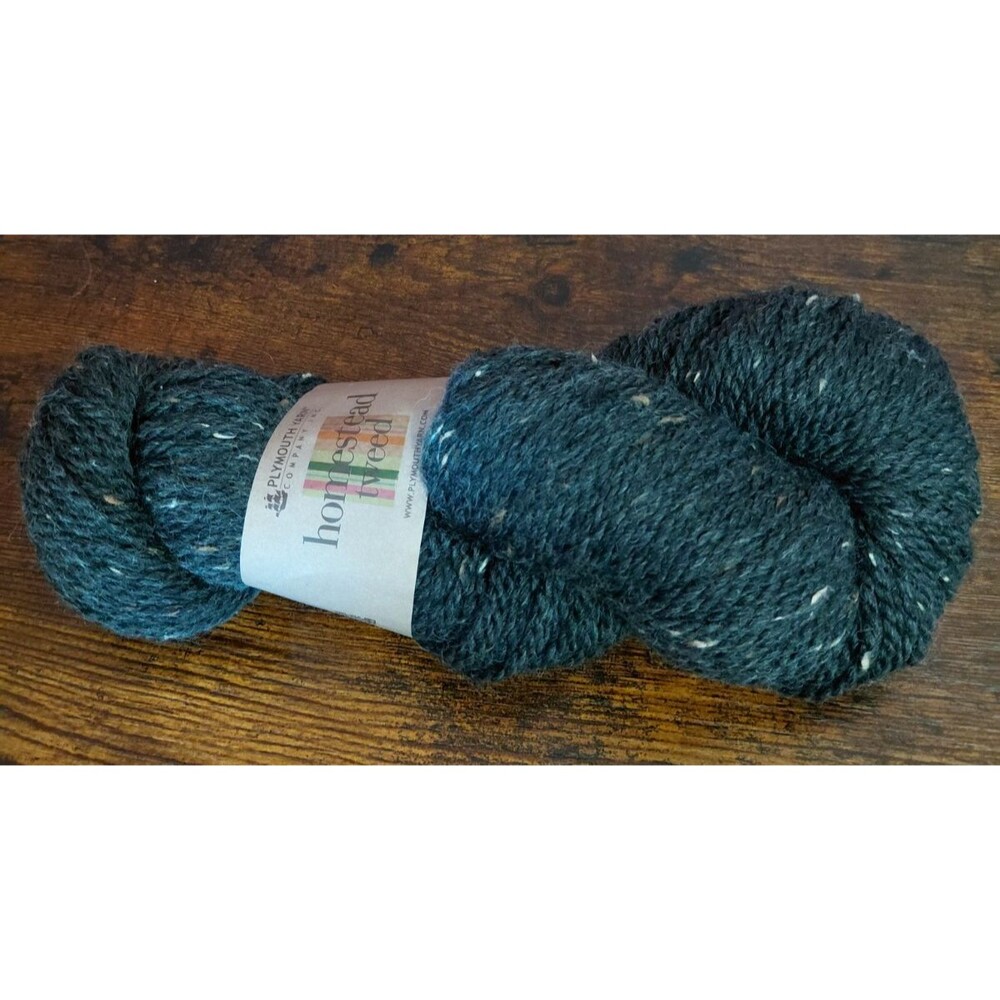 New Plymouth Yarn Homestead Tweed 100g Charcoal Wool Blend Knit Crochet